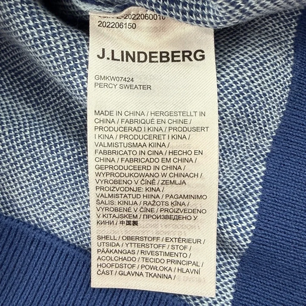 J. Lindeberg Percy Sweater Men's M NWT Hibiscus Blue Floral AOP Crew Neck